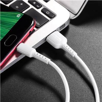 Кабель USB - micro USB Borofone BX16 Easy (повр. уп)  100см 2,4A  (white)