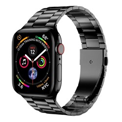 Ремешок - ApW36 металл блочный на застежке Apple Watch 38/40/41 mm (black)