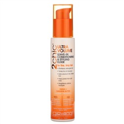 Giovanni, 2chic, Ultra-Volume Leave-In Conditioning & Styling Elixir, For Fine, Limp Hair, Papaya + Tangerine Butter, 4 fl oz (118 ml)