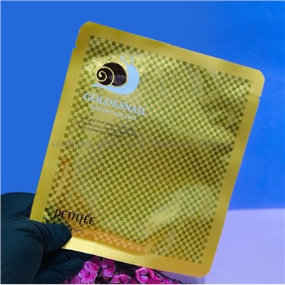 Маска гидрогелевая с коллоидным золотом и муцином улитки Petitfee Gold and Snail Mask Pack 30g (51)