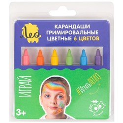 Цветные карандаши для грима 6 цв. 21 г. "Играй" "Радуга" LPFPS-06 Лео
