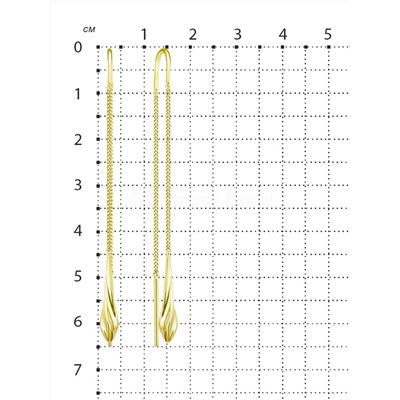 Серьги-продёвки из золочёного серебра 925 пробы п7-686лз