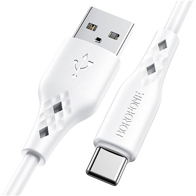 Кабель USB - Type-C Borofone BX48 (повр. уп)  100см 3A  (white)