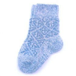 Детские шерстяные носки с синим орнаментом - 211.52
