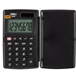 Калькулятор 8 разрядов E39219 110х67х15 мм черный, карманный (492149) Deli
