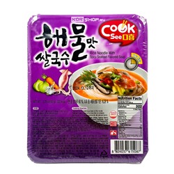 Лапша б/п рисовая со вкусом морепродуктов острая Rice Noodle With Spicy Seafood Flavoured Soup Cook See, Корея, 92 г Акция