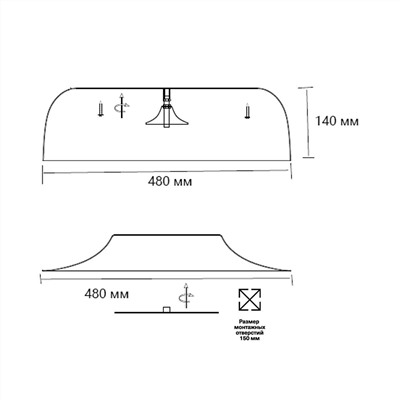 7690/65L AVRA LED SN Светильник металл/акрил/белый LED 65Вт 4000K D480 IP20 CONFY