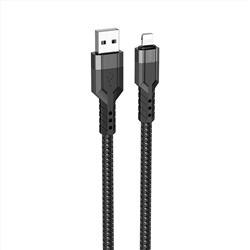 Кабель USB - Apple lightning Hoco U110 (повр. уп.)  120см 2,4A  (black)