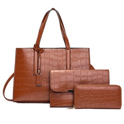 Набор сумок из 3 предметов, арт А79, цвет:светло-коричневый