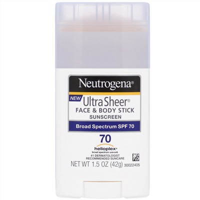 Neutrogena, Ultra Sheer, карандаш для лица и кожи, солнцезащитное средство, SPF 70, 42 г (1,5 унции)
