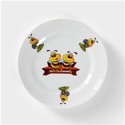 Тарелка фарфоровая «Пчёлы», d=17,5 см