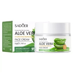 SADOER, Увлажняющий крем для лица с экстрактом Алоэ Вера Hydrating Refreshing Face Cream, 50 г
