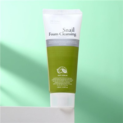 Очищающая пенка для лица 3W CLINIC Snail Foam Cleansing, с улиточным муцином, 100 мл