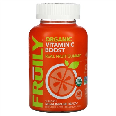 Fruily, Organic Vitamin C Boost, Mixed Fruit Flavor, 60 Gummies