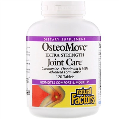 Natural Factors, OsteoMove, дополнительная забота о крепости суставов, 120 таблеток