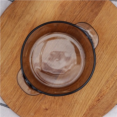 Супница стеклянная с крышкой «Дымка», 1 л, цвет коричневый