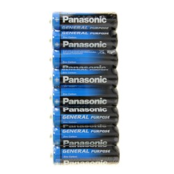 Батарейка солевая Panasonic General Purpose, AA, R6-8S, 1.5В, спайка, 8 шт.