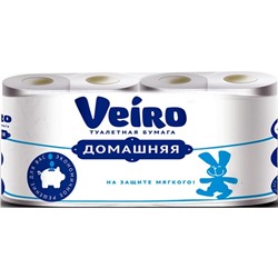 Туалетная бумага Veiro, домашняя, белая, 2 слоя, 8 рулона