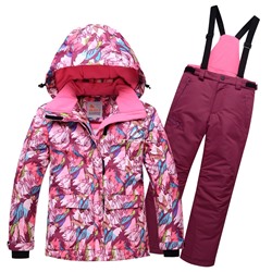 Подростковый для девочки зимний горнолыжный костюм розового цвета 8818R