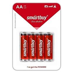 Батарейка AA Smart Buy LR6 (4-BL) (48/480)