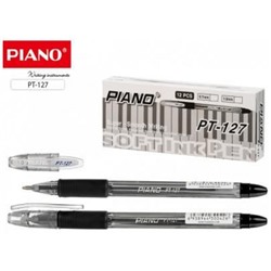 Ручка шариковая масляная "PIANO" 0.5мм черная, с грипом PT-127-12 /чёрн./ Piano