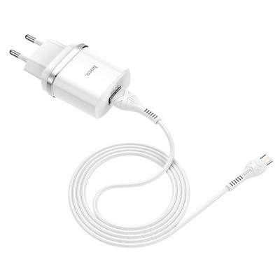 Адаптер Сетевой с кабелем Hoco C12Q QC3.0 (повр. уп.) USB 3A/18W (USB/Micro USB) (white)