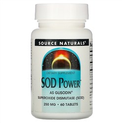 Source Naturals, SOD Power, 250 мг, 60 таблеток