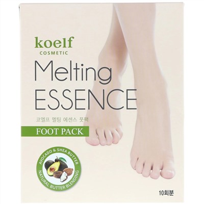 Koelf, Melting Essence Foot Pack, 10 Pairs