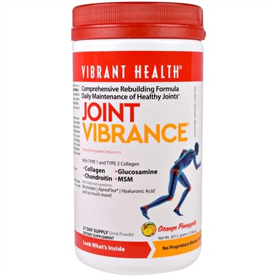 Vibrant Health, Joint Vibrance, версия 4.3, апельсин и ананас, 367,5 г (12,96 унции)