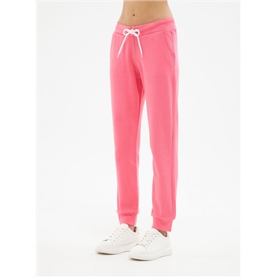 Легкие спортивные брюки из однотонной ткани Бабл-гам розовый