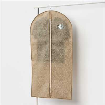 Чехол для одежды Доляна Points с ПВХ-окном, 60×120 см, цвет бежевый