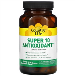 Country Life, Антиоксидант Super 10, 120 таблеток