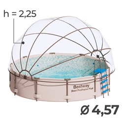 Купол-тент на бассейн d=457 см, h=225 см, цвет серый