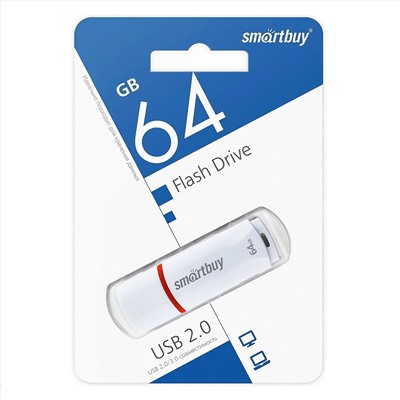 Флэш накопитель USB 64 Гб Smart Buy Crown (white)