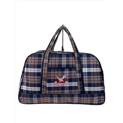 Дорожная сумка из текстиля, цвет синий с коричневым