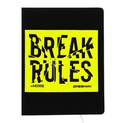 Дневник универсальный 1-11 класса Break Rules. Yellow, твёрдая обложка с поролоном, искусственная кожа, ляссе, блок 80 г/м2