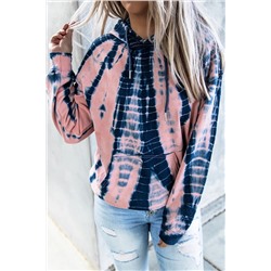 Розовое худи-пуловер с красочным принтом
