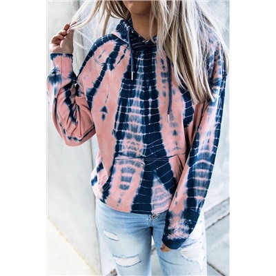 Розовое худи-пуловер с красочным принтом