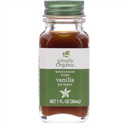 Simply Organic, мадагаскарский чистый экстракт ванили, 30 мл (1 жидк. унция)