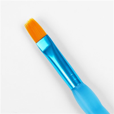 Набор кистей нейлон 5 штук, плоские, с цветными ручками, с резиновыми держателями