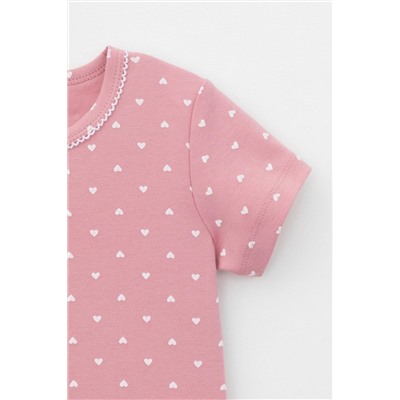 Сорочка для девочки Crockid К 1156 сердечки на розовом зефире