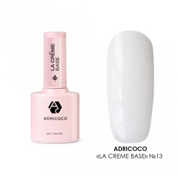 База камуфлирующая Adricoco La Creme Base, с шиммером, №13 молочный белый, 10 мл