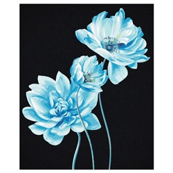 Картина по номерам на черном холсте «Голубые цветы», 40 × 50 см