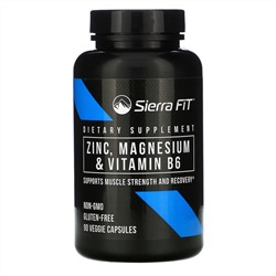 Sierra Fit, цинк, магний и витамин B6, 90 растительных капсул