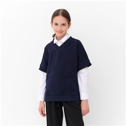 Жилетка для девочки MINAKU: School Collection, цвет тёмно-синий, рост 128 см