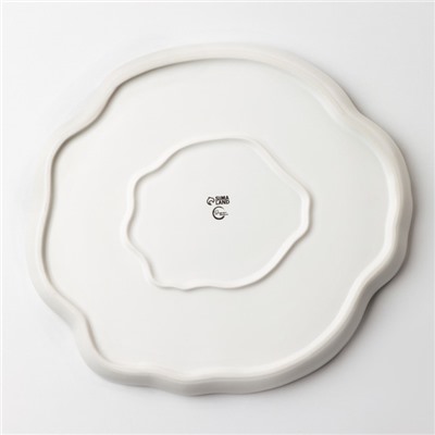 Тарелка керамическая «Белый мрамор», 27 см, цвет белый