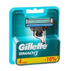 Сменные кассеты Gillette Mach3, 3 лезвия, 4 шт