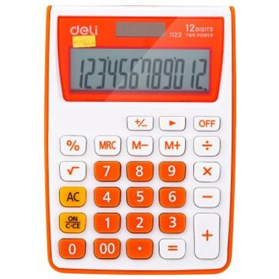 Калькулятор 12 разрядов E1122/OR 86х28,5х119 мм оранжевый (1189222) Deli