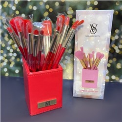 Набор кистей для макияжа Sarah Beauty 12 Piece Brush Set Red (125)