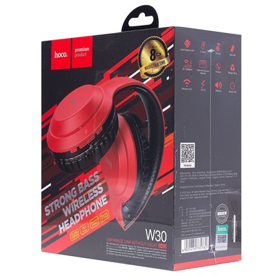 Bluetooth-наушники полноразмерные Hoco W30 (red/black)